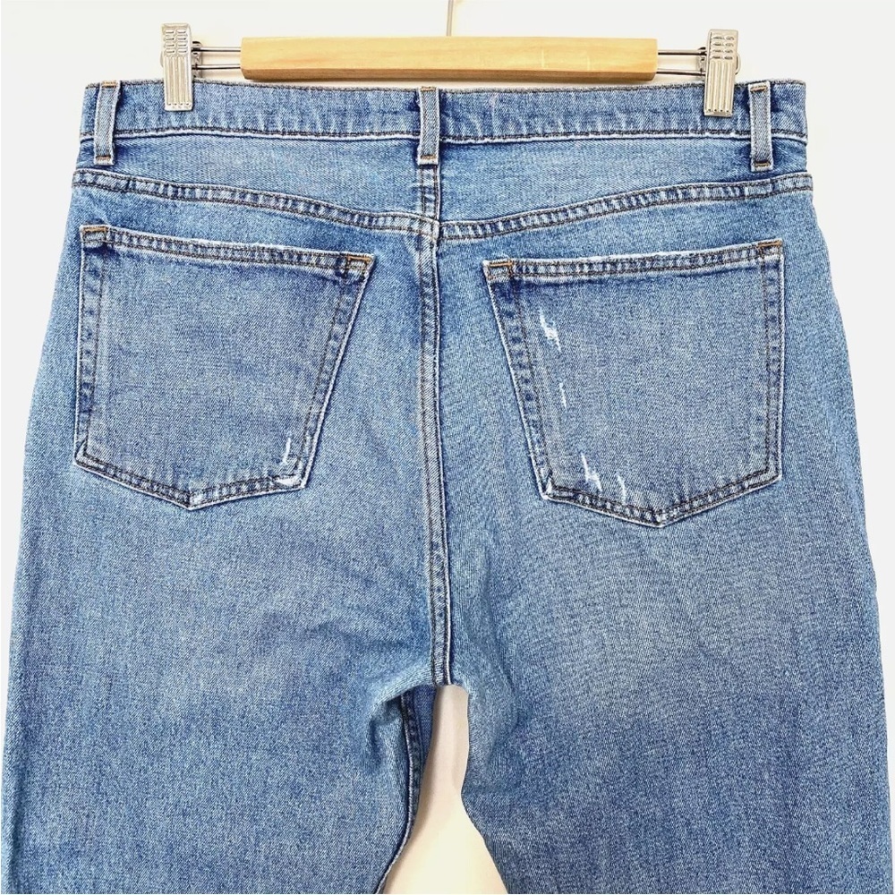 Reformation Cropped Flood Jeans Distressed Raw Hem in Olympic Wash Sz 30 - Picture 7 of 16